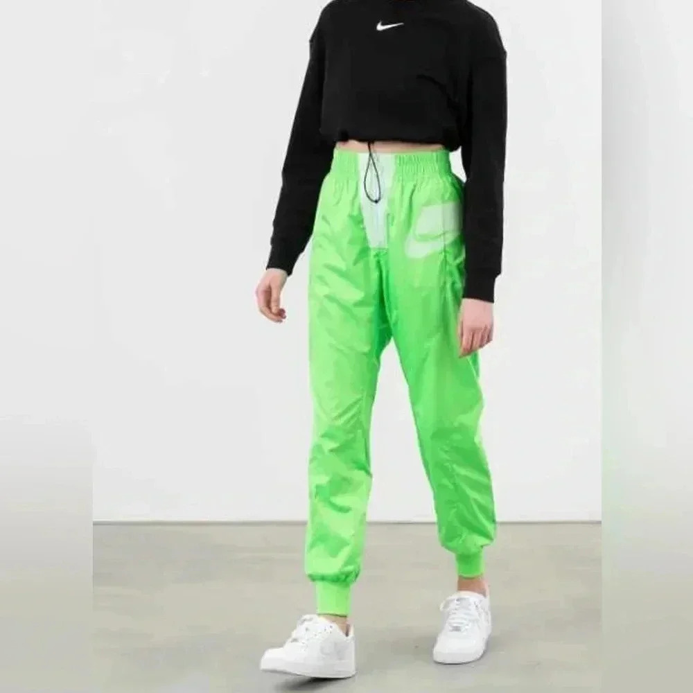 Nike Sportswear Green Zip-Front Highlight Active Track Pants Size XL